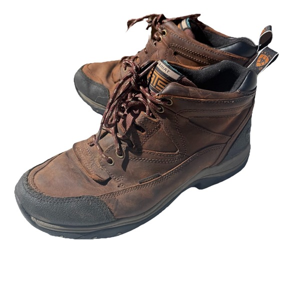 Ariat Terrain Hiking Boots Men's Size 9. D  Brown Leather High Top All Terrain - Picture 1 of 12